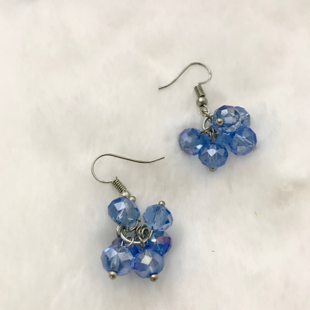 Periwinkle Shiny Beaded Earrings